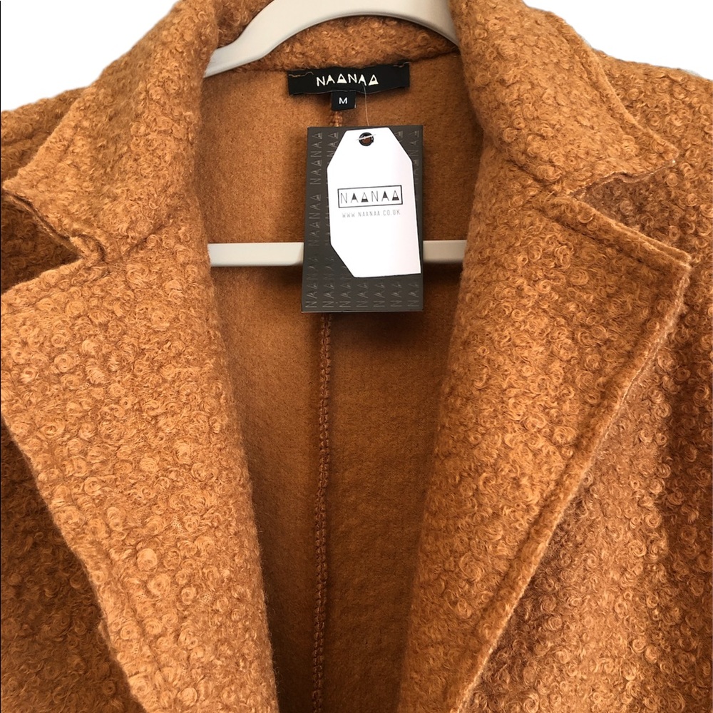 NWT ASOS Long camel coat with belt from Naa Naa Size M $129 - Picture 11 of 11